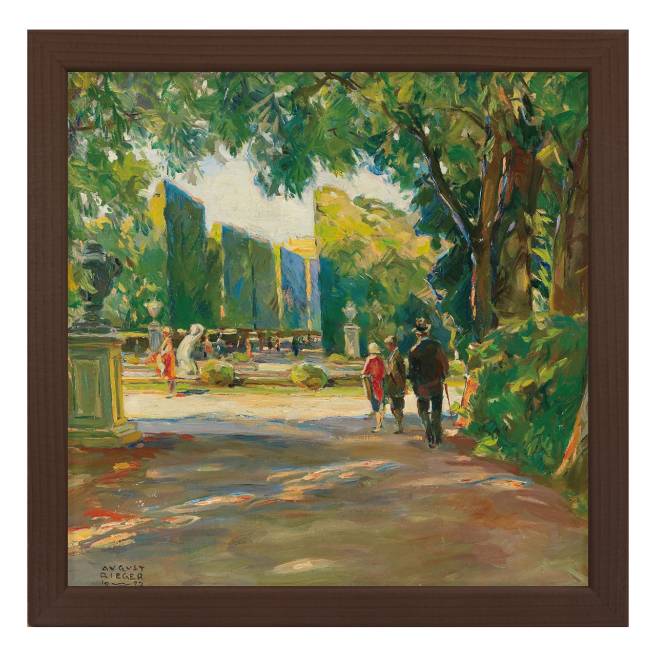 [額縁付き] シェーンブルン宮殿の公園で アウグスト・リーガー アートポスター 223×223mm 天然木 ポスターフレーム 木製 絵画 名画 日本製 APFS104 - 1