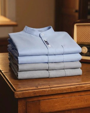 Oxford Cloth Stand-Up Collar Shirt  K0204