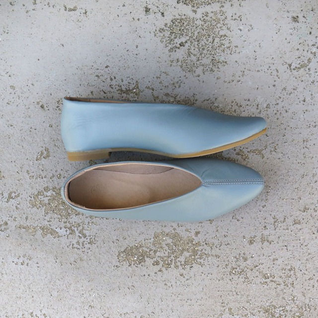 【大人の水色】くすみライトブルーの本革パンプス ❄︎made in Japan❄︎