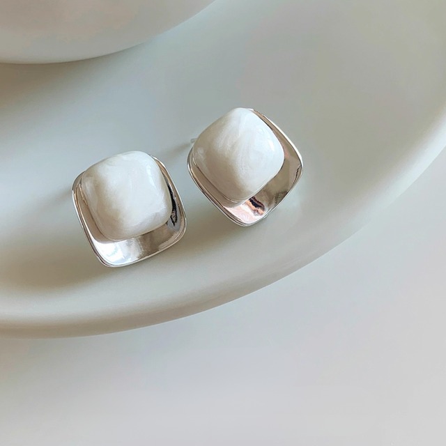 Marble Cube Earrings　a0207