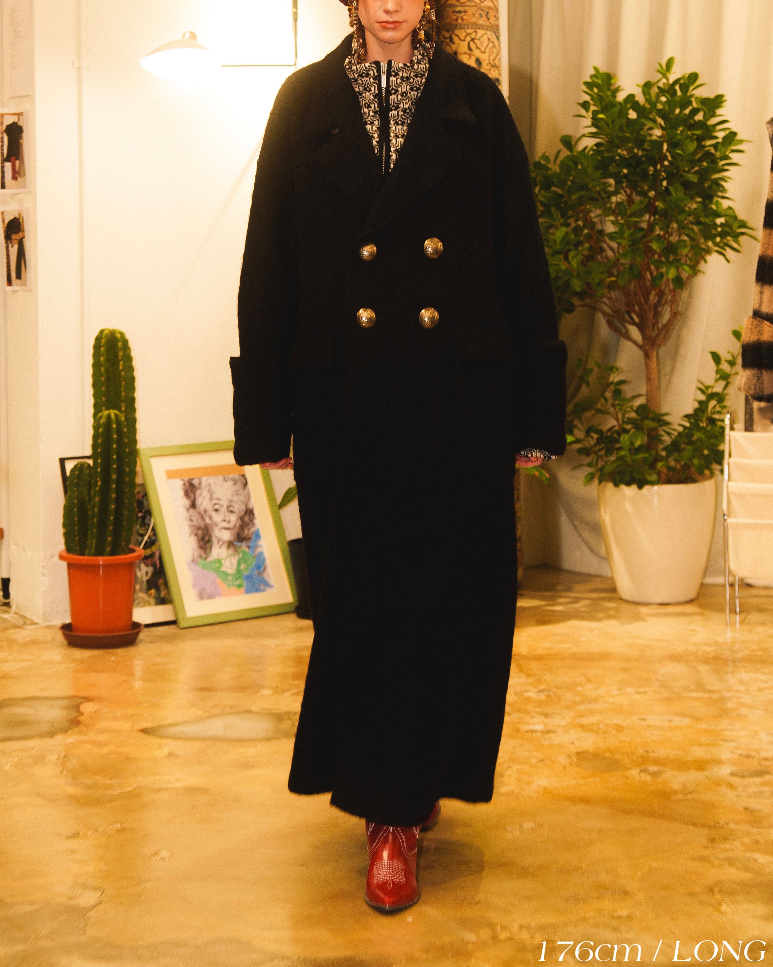 Wool Gown Long Coat / ウールガウンロングコート | AMBERGLEAM