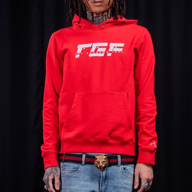 【DRIP3217】TGF Brand Logo Print Slim Fit Hoodie