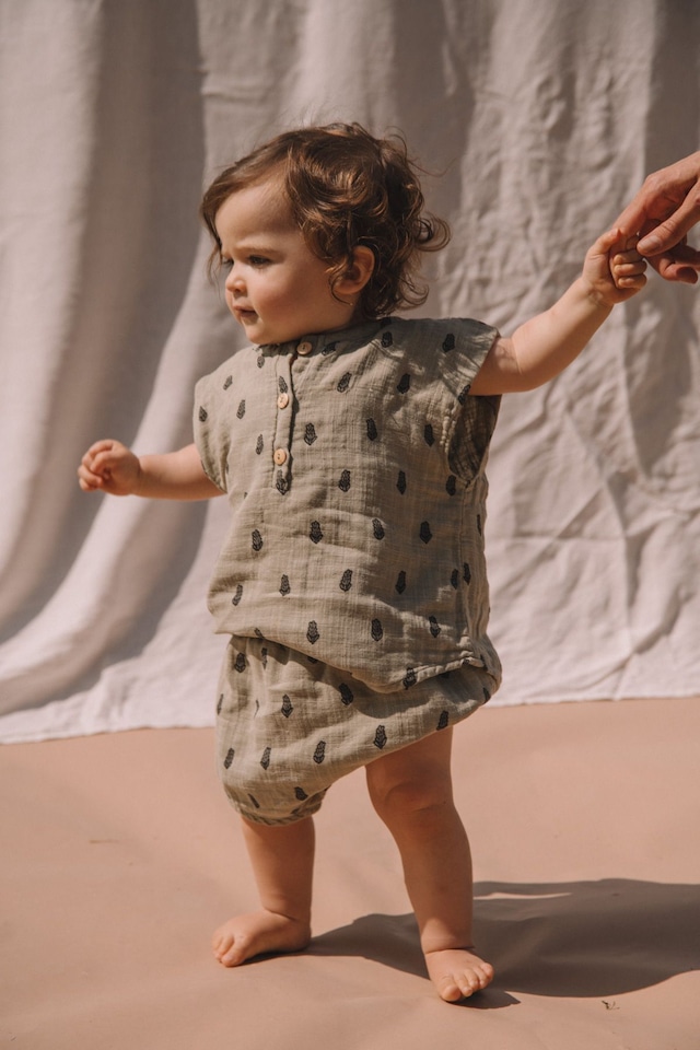 ［6m-24m］Studio Boheme Paris  - SHIRT ROMAN Sleeveless / SAGE / LAVENDER