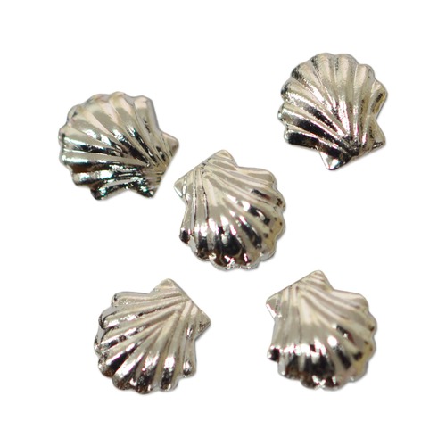 メタルシェル（シルバー）貝殻5ｍｍ×5ｍｍ：15粒／夏にぴったりのメタルパーツ