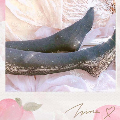 ✞✝✞ レースウィンターソックス スタンダードきれいめ☆ レトロ 冬物 タイツ ストッキング ✞✝✞ゴスロリ SM ミリ 甘ロリ クラロリ 和ロリ エレガント 黒ロリ 姫ロリ 華ロリ DD-DD9441028