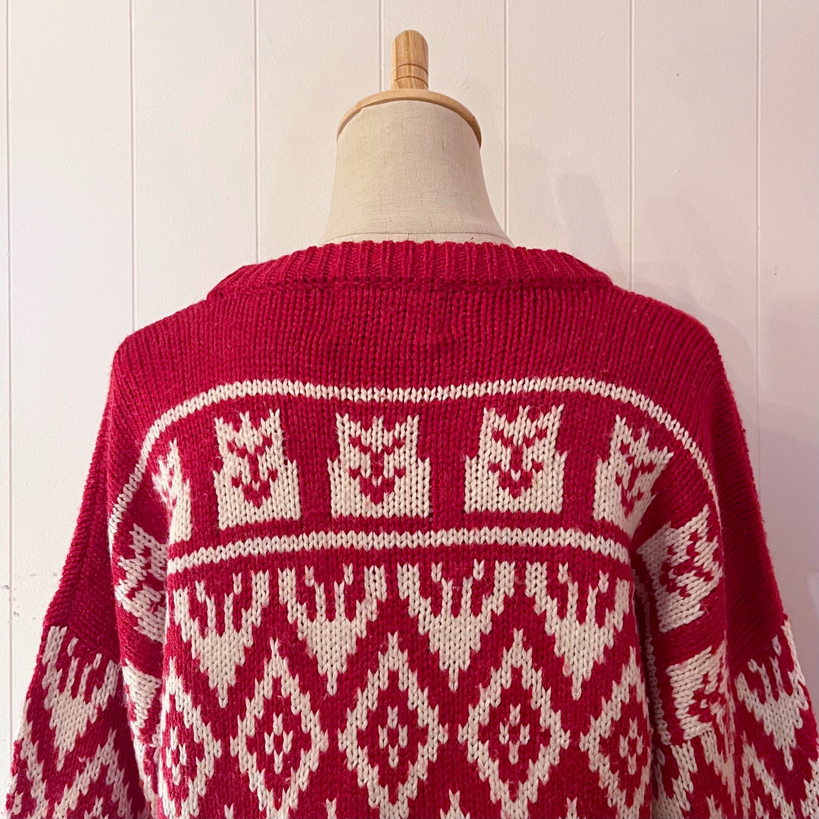 red × white nordic big sweater