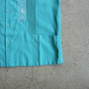 ESTRELLA STANDARD S/S REJILLADA キューバシャツ ターコイズ