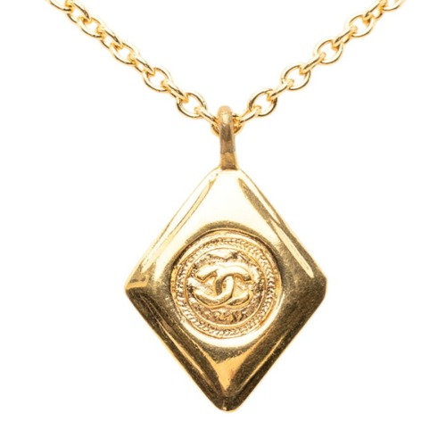 シャネル ココマーク ひし形 モチーフ ネックレス ゴールド メッキ レディース CHANEL 【中古】