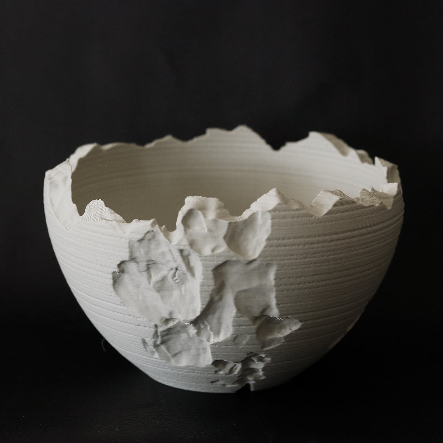 Adv-055-M (120×75) Erosion cr｜自然侵食を模したクラッキング鉢｜3D