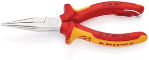 【特価処分】クニペックス KNIPEX 2506-160TBK 絶縁ラジオペンチ 落下防止 (BK)