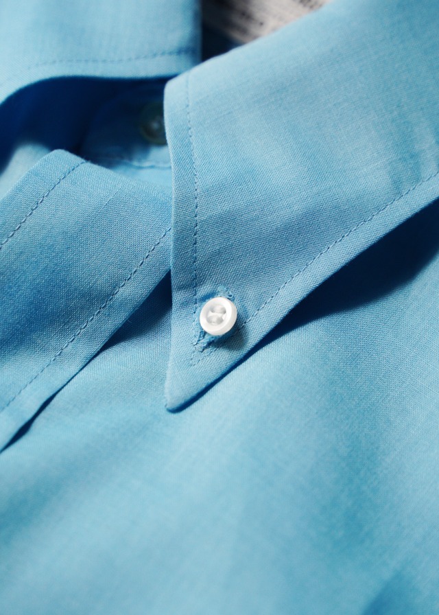 (Dead stock) 70’s long collar button down cotton shirt