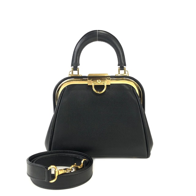 Christian Dior クリスチャン ディオール　ガンチーニ　ロゴ　がま口　ミニバッグ　2way　ショルダーバッグ　ブラック　vintage　ヴィンテージ　オールド　bipezi