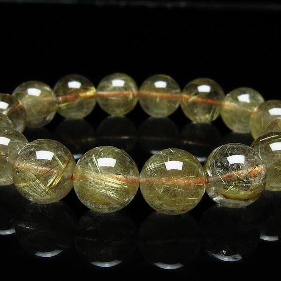 ルチルクォーツ ブレスレット 13mm タイチンルチル ブレスレット メール便可 [M便 1/10] 111-49188