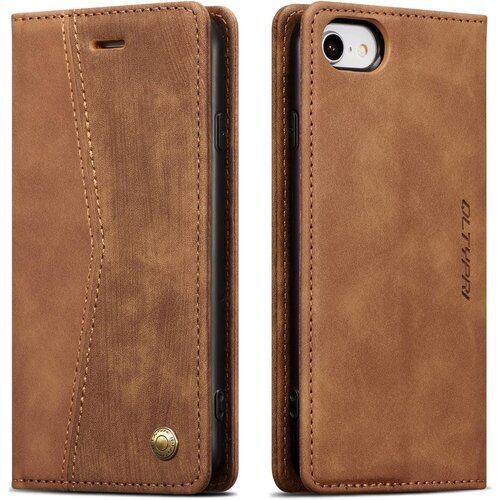 QLTYPRI iPhone SE ケース 第3世代 2022 5G/iPhone SE ケース 第2世代 iPhone7用ケース iPhone8用 ケース 手帳型 上質PUレザー 財布型 ケース アイフォン7/8/SE2/SE3 ケース手帳型 携帯カバー カード収納 スタンド機能付き 磁気閉鎖 軽量薄型 着脱しやすい 耐衝撃 iPhone 7/8/SE2/SE3対応4.7inch ブラウン 1545