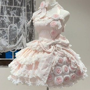 ゆめかわ♡ピンクローズロリィタドレス　wanpi25★