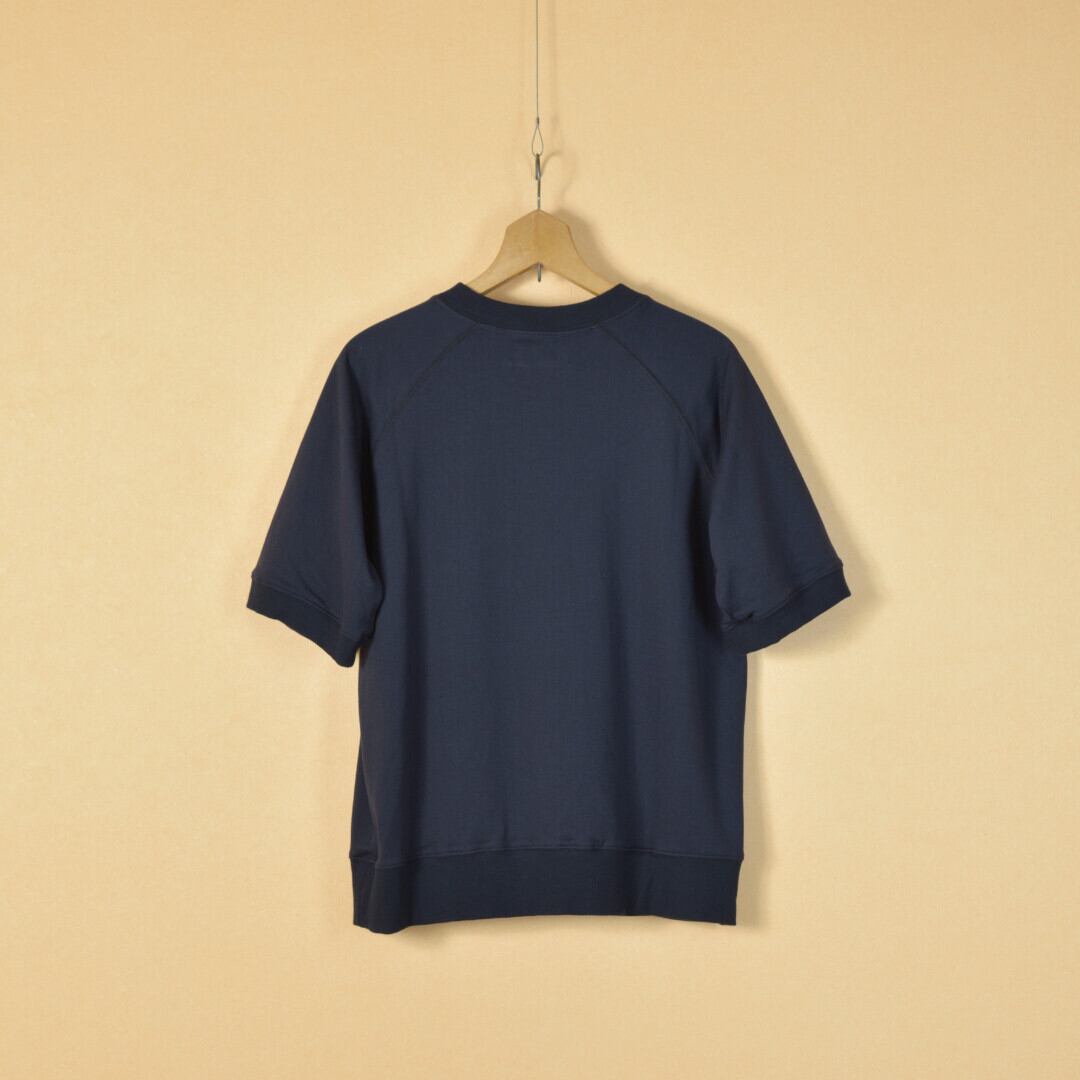 atelier naruse アトリエナルセ コットンリヨンセル裏毛半袖スウェット・ネイビー