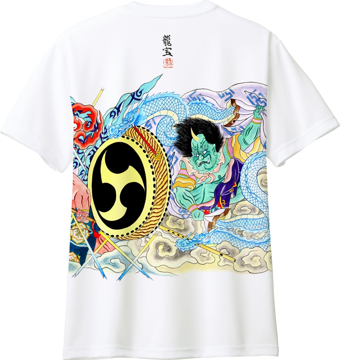 054】「風神雷神」Tシャツ ねぶた師立田龍宝 令和4年度下絵柄 全面昇華