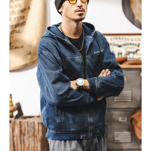 Denim zip hoodie jacket 1327