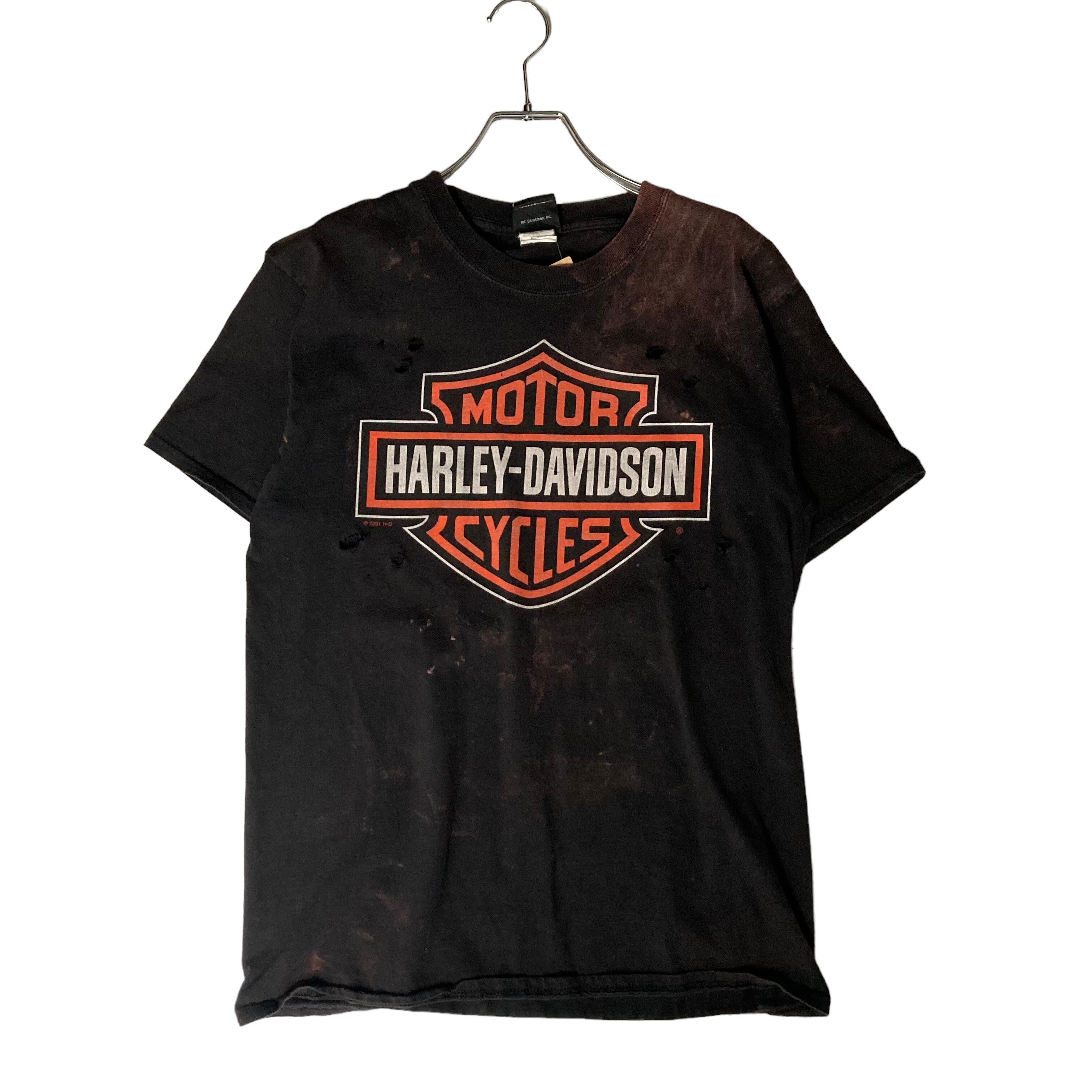 リメイク】HARLEY DAVIDSON 半袖Tシャツ M コットン100% プリント 