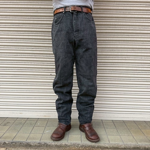 90s USA製 Lee Riders 208 Black Denim リー ブラックデニム デニムパンツ W36 L34 W86cm ヴィンテージ アメカジ ジーパン ブラック 黒 00s