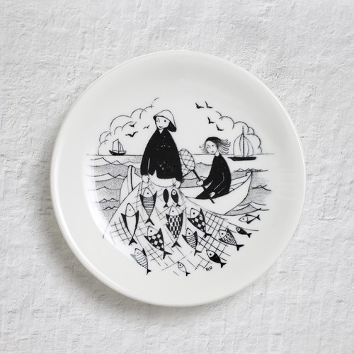 ARABIA アラビア 四季の暮らしの小さな飾り絵皿（豊漁） 北欧ヴィンテージ