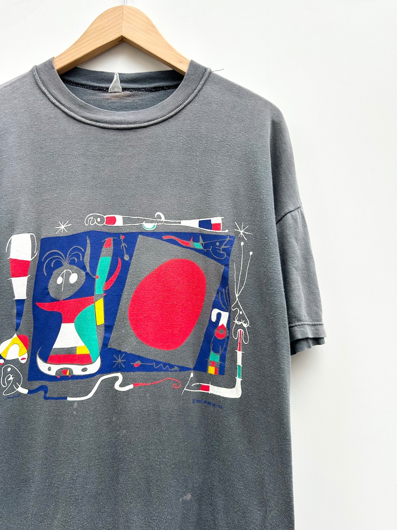 90s Joan Miró "FEMME AU MIROIR" Art Tee Size L程