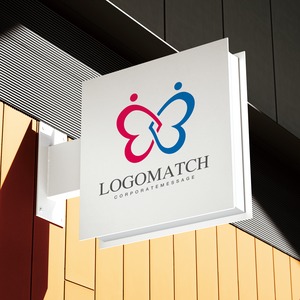 真心つなぐハートの蝶のロゴ