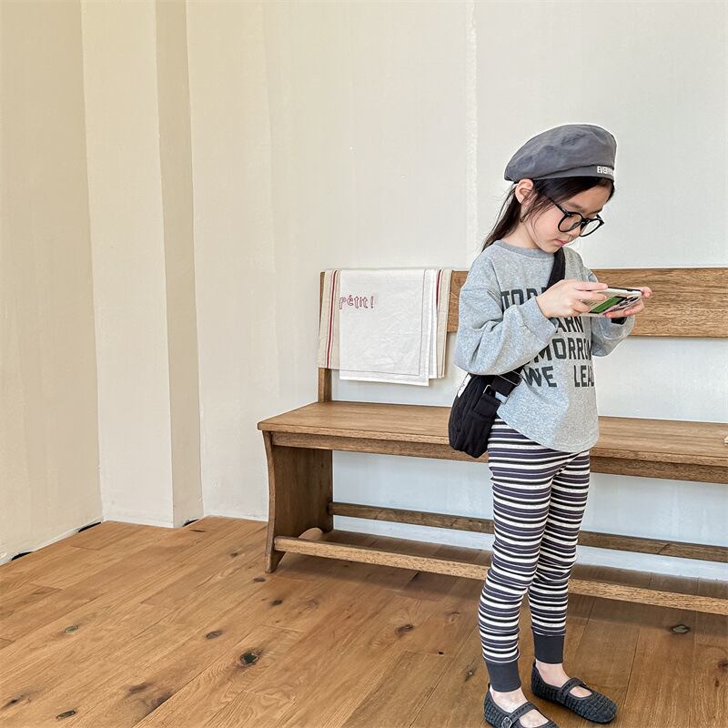 取寄》 ボーダーレギンスパンツ （全3色） ADBB 2024春 韓国子供服