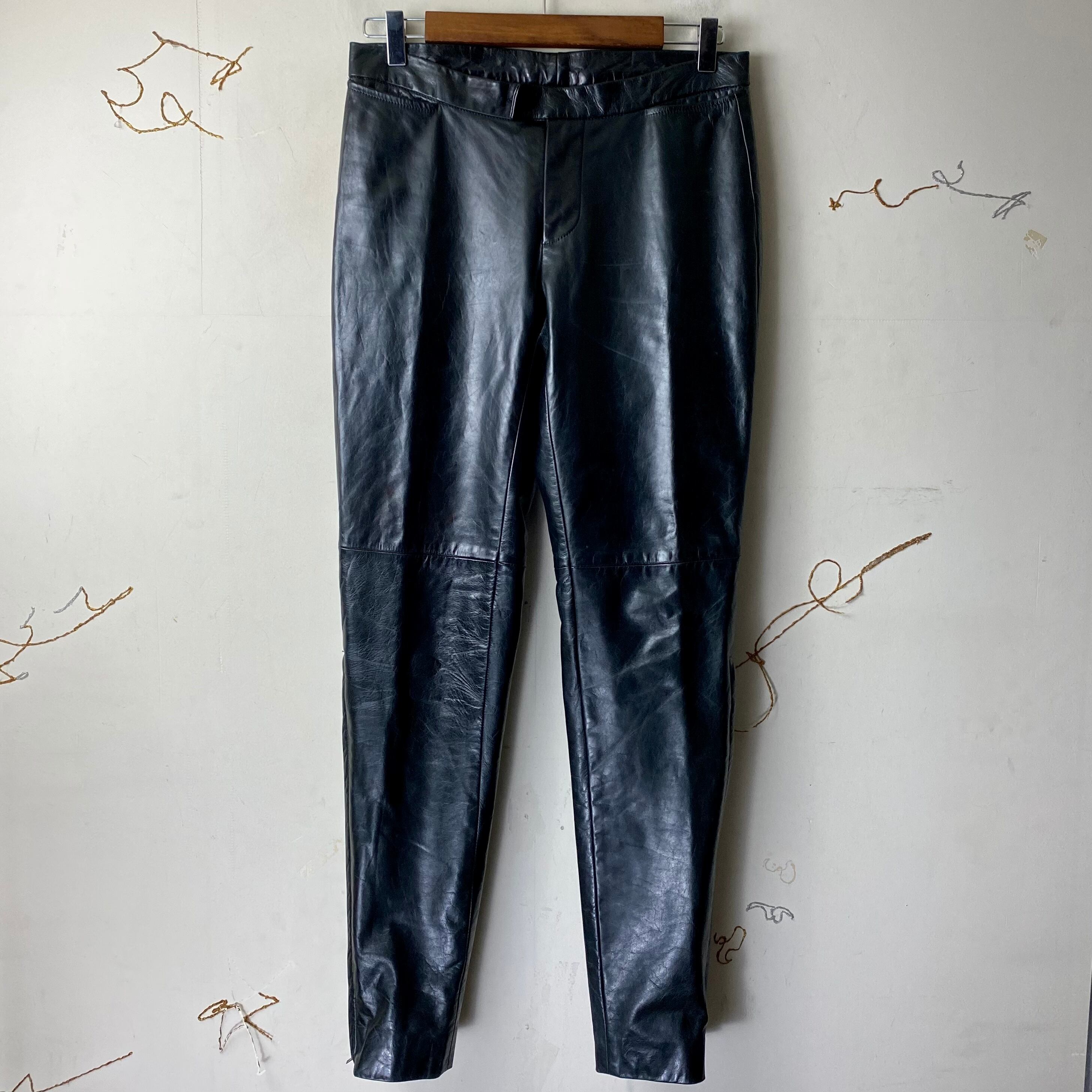 COSTUME NATIONAL HOMME black leather pants | NOIR ONLINE