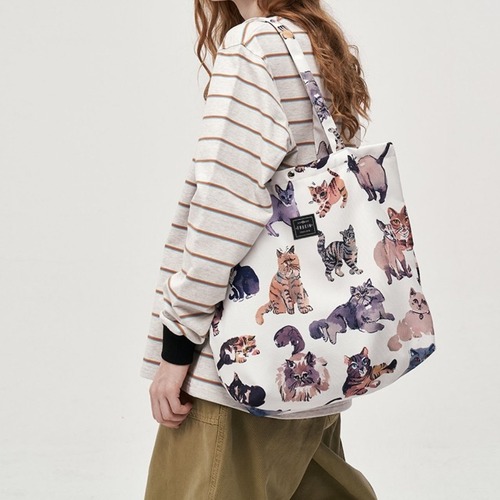 アートキャットイラストトートバッグ   R01564