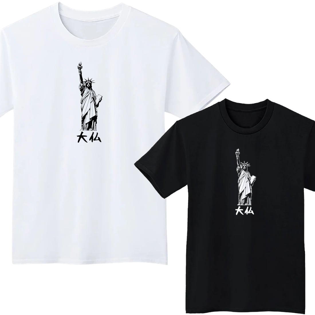 ドーベルマン ビションフリーゼ Tシャツ 半袖 白 黒 動物 大阪名物