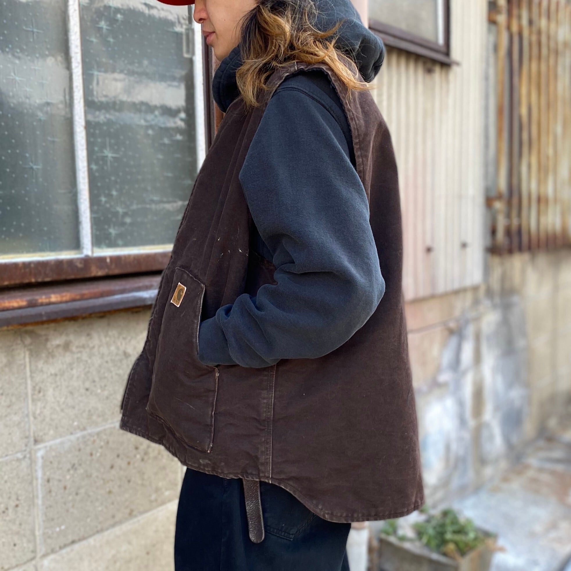 Carhartt カーハート ダック地 ワークベスト メンズXL 古着 キルティングライナー ブラウン 茶色【ワークジャケット】 | cave  古着屋【公式】古着通販サイト