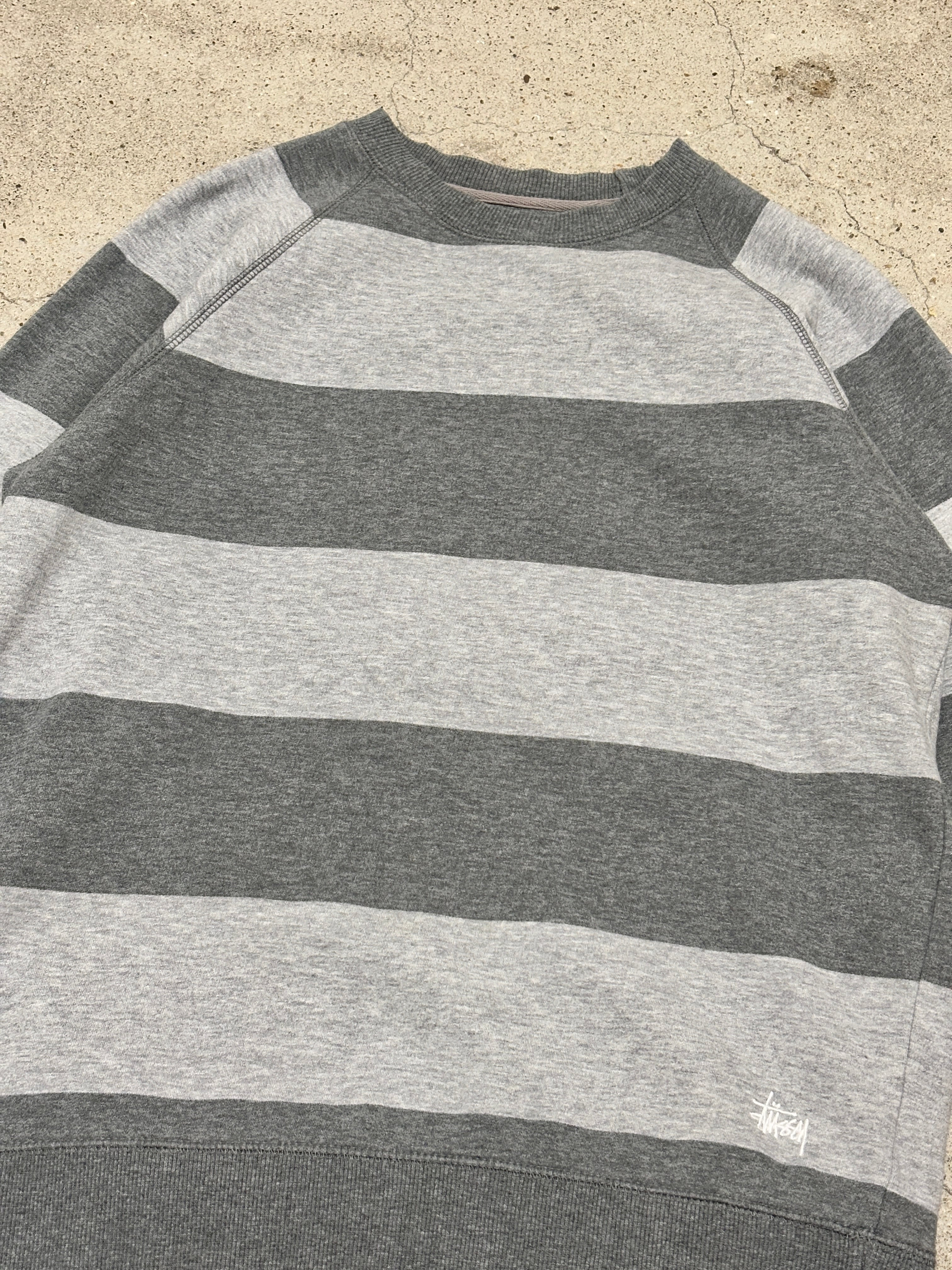 00s OLD STUSSY/Border print Sweat/紺タグ/M/ボ－ダ－柄スウェット