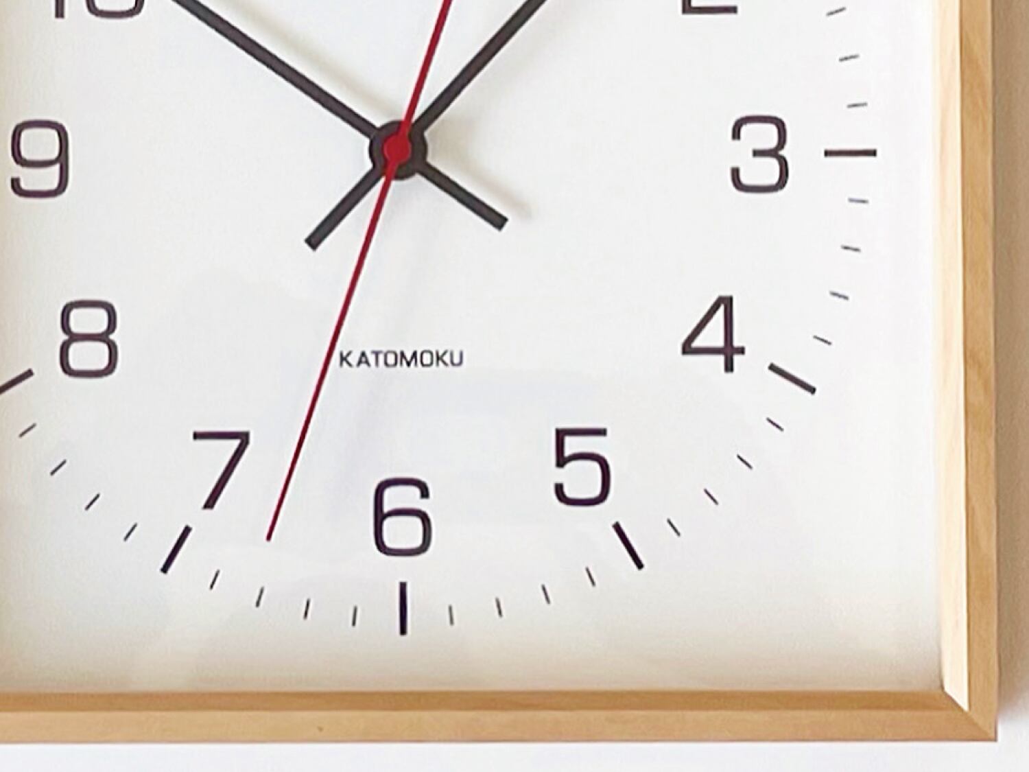 KATOMOKU muku square clock 2 ハードメープル km-65HM | 加藤木工株式