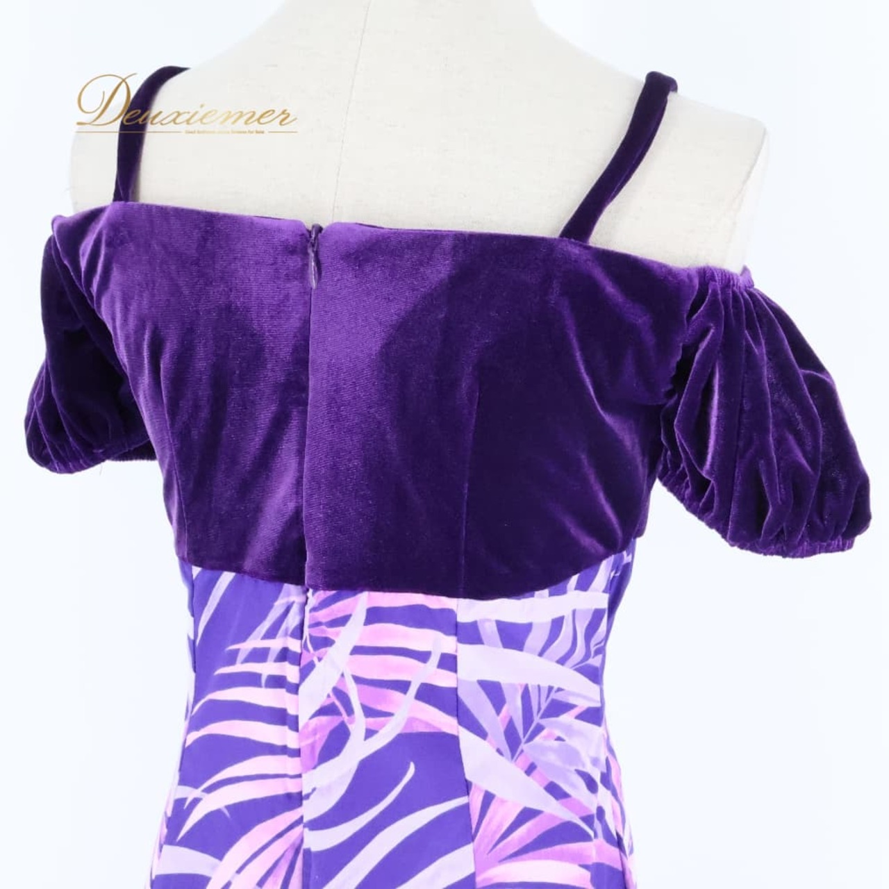 フラダンス 衣装 ワンピース ドレス CCファッション パープル系 CC Fashions ハワイ製 ベロア キャミソールドレス ワントーン かわいい 上品 きれい 華やか 鮮やか 紫 ダンス衣装 レディース ハワイアン アロハ フラ ダンス レッスン 練習