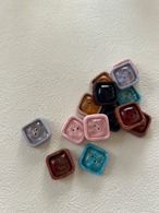 Japanese Vintage ヴィンテージボタン スクウェア 樹脂 20mm レトロボタン アクセサリーパーツ 装飾材 カルトナージュ