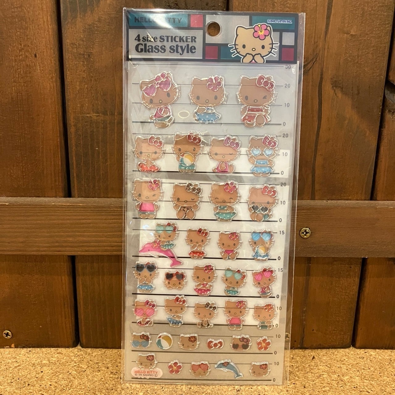 サンリオ Glass style ハローキティ 日焼け 4サイズステッカー X12