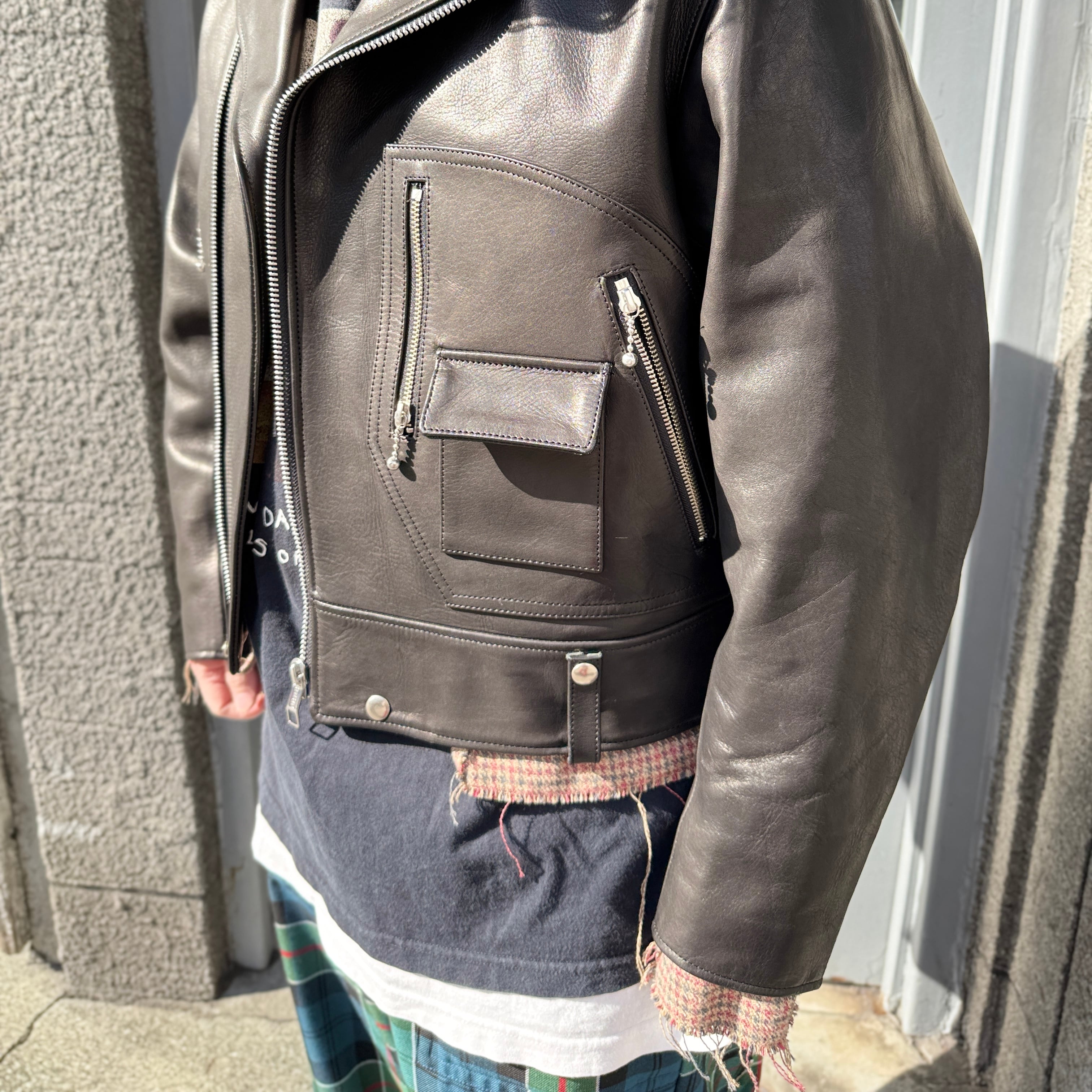 SEVESKIG / Cow Leather D-Pocket Riders / BLACK | ふぁいん