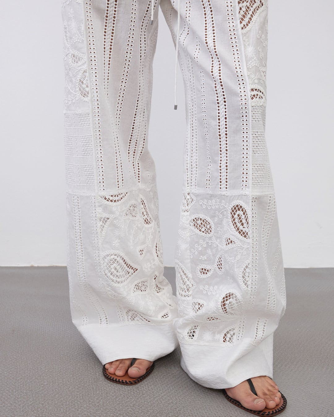 Patchwork Lace Wide Leg Pants