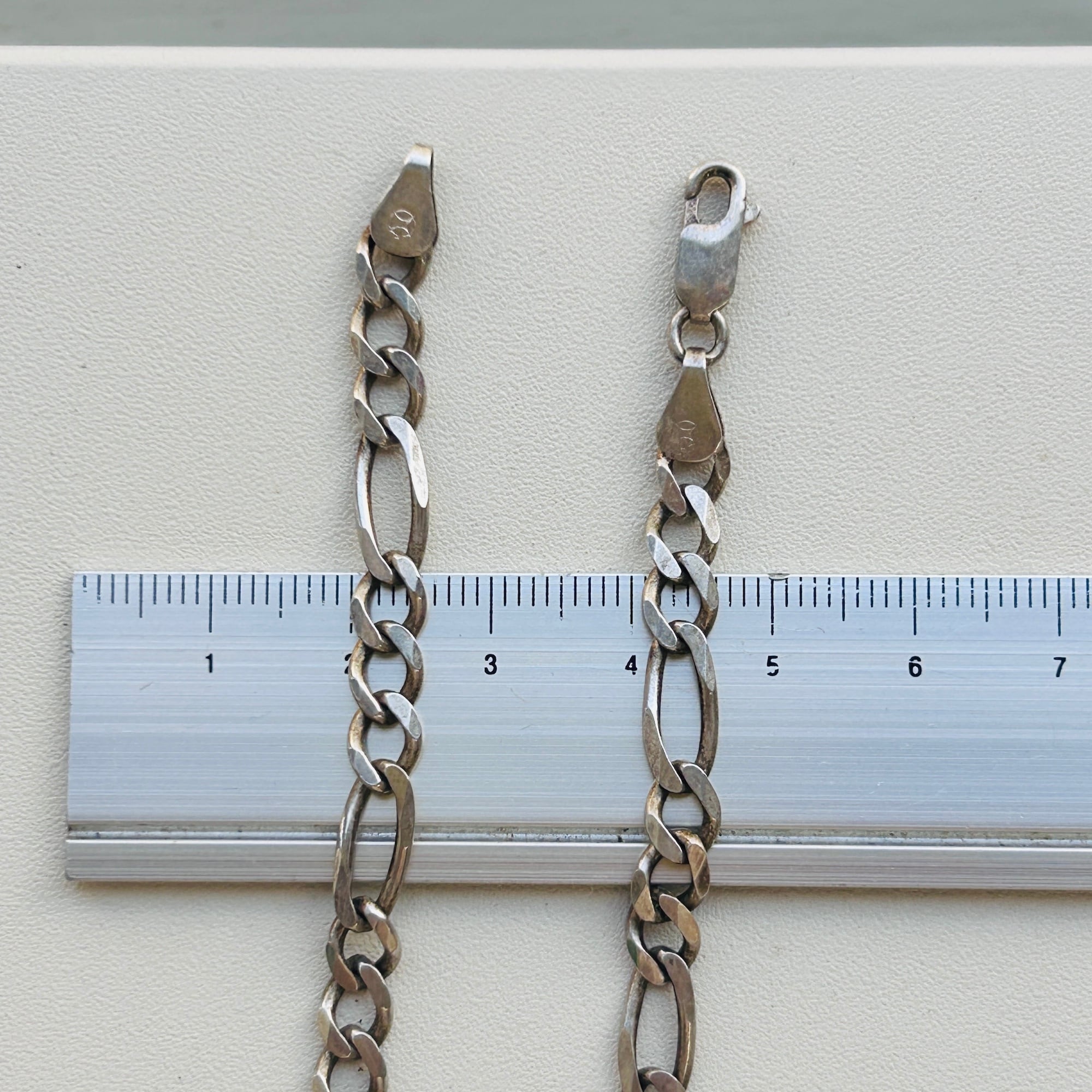 Italy シルバー925 フィガロチェーンネックレス（45.5cm