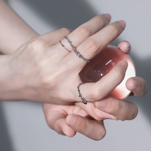 Bubble open ring set C1580