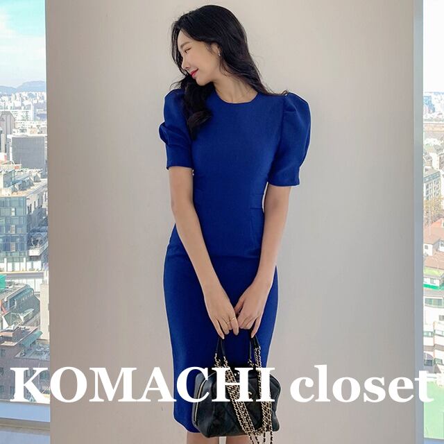 【送料無料】 ワンピース ミドル丈 半袖 スクエアネック ハイウエスト タイト スリム 細身 韓国 レディース かわいい 可愛い キュート 大人可愛い 大人女子 シンプル きれいめ カジュアル 大人 気品 上品 おしゃれ お洒落 こなれ感 きちんと 大人女子 セクシー クール エレガント フェミニン S M L XL ロイヤルブルー 夏 オルチャン 20代 30代 40代 OL 通勤 お呼ばれ 女子会 デート お泊まり 休日 旅行 普段使い コーデ トレンド 脚長 美脚 スタイル