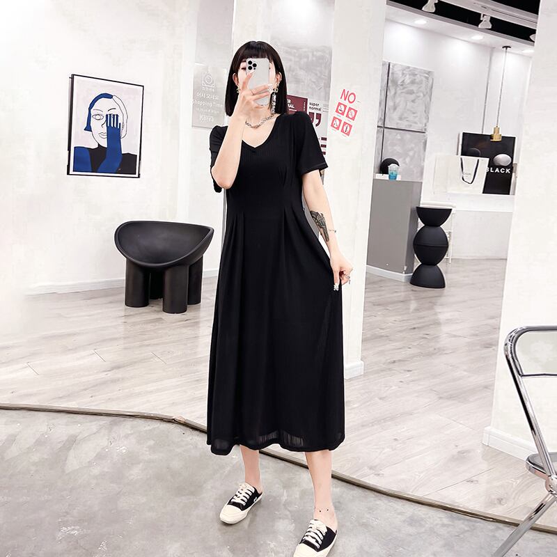 ドレス サマースタイルルーズスリムスカート 大きめサイズ 夏物 ミックスインファッション59263986296