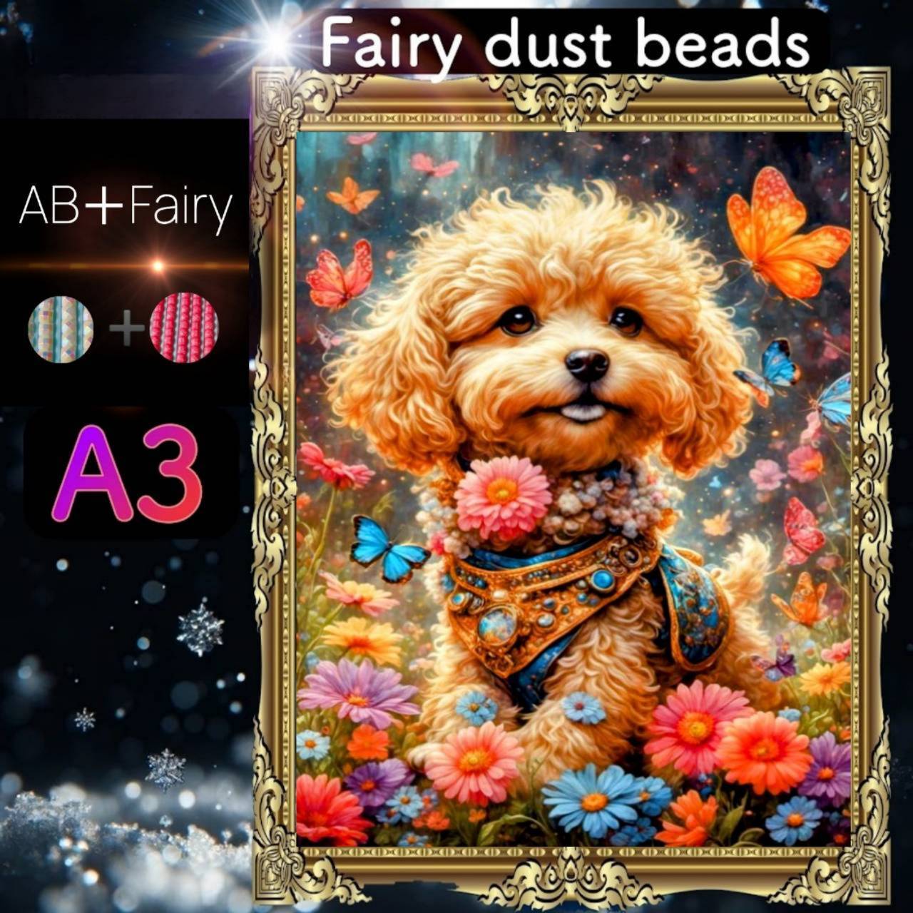 AB(オーロラ)+fairy各3色入り!四角ビーズ AB+fairy59ダイヤモンドアート