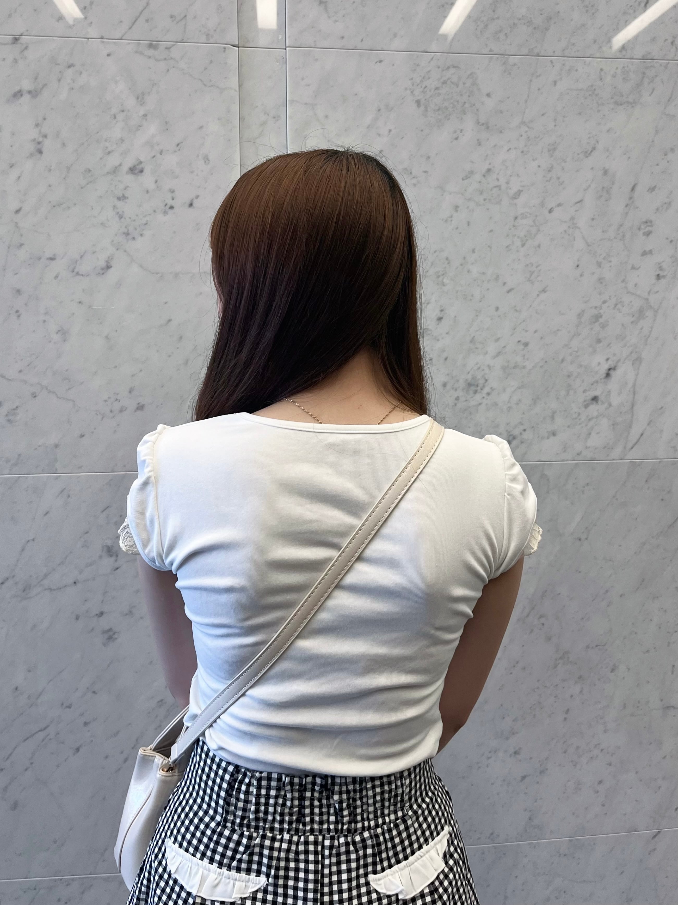 lace layered tops-WHITE