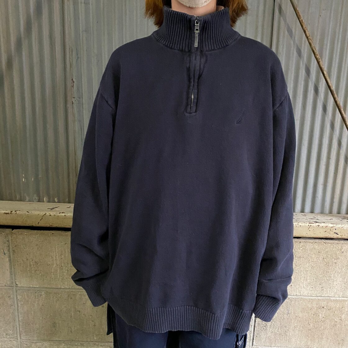 NAUTICA ノーティカ ハーフジップ コットンニットセーター メンズXL 