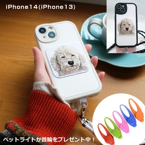 ＼特典あり／ iPhone14 スマホワッペン うちの子 刺繍 犬 猫 スマホケース ストラップ付