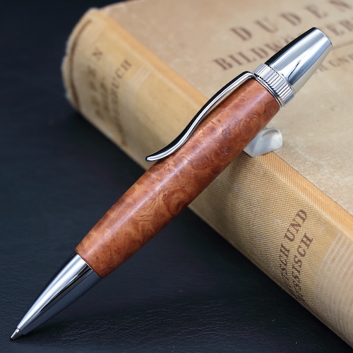 「アンボイナバール 花梨瘤 瘤杢・Chouette」木軸ペン 銘木ボールペン Viriditas ジェットストリーム芯対応