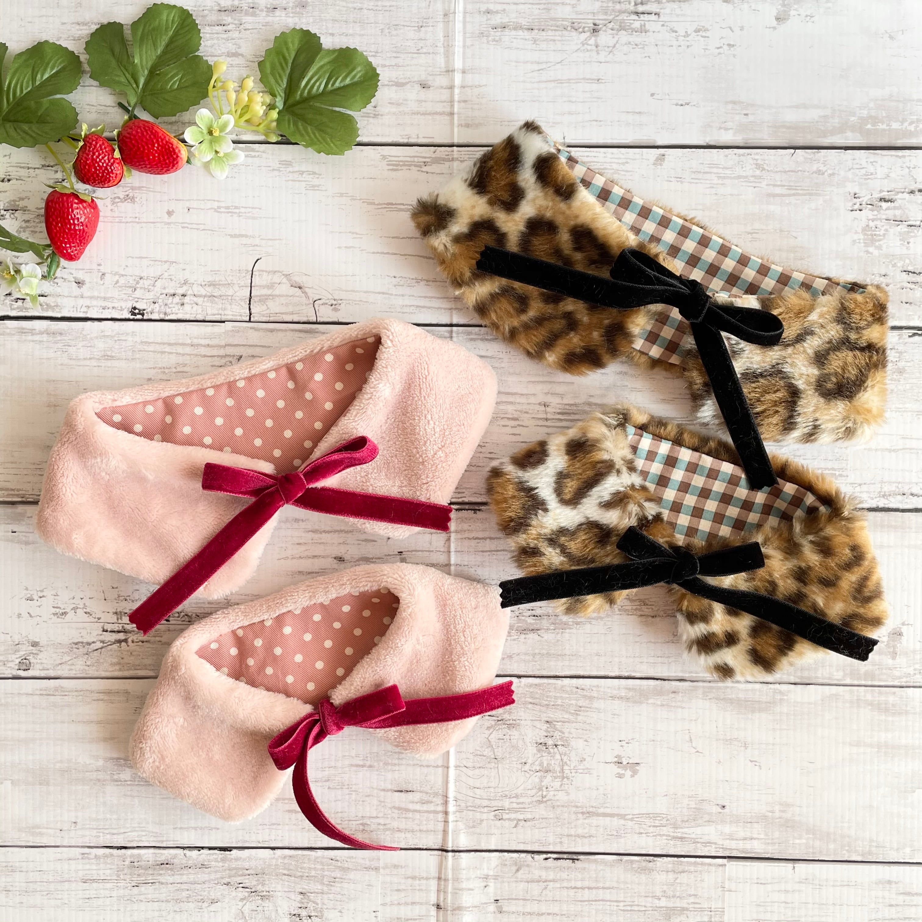 あったか付け襟（ピンク）（レオパード） | StyleFactory