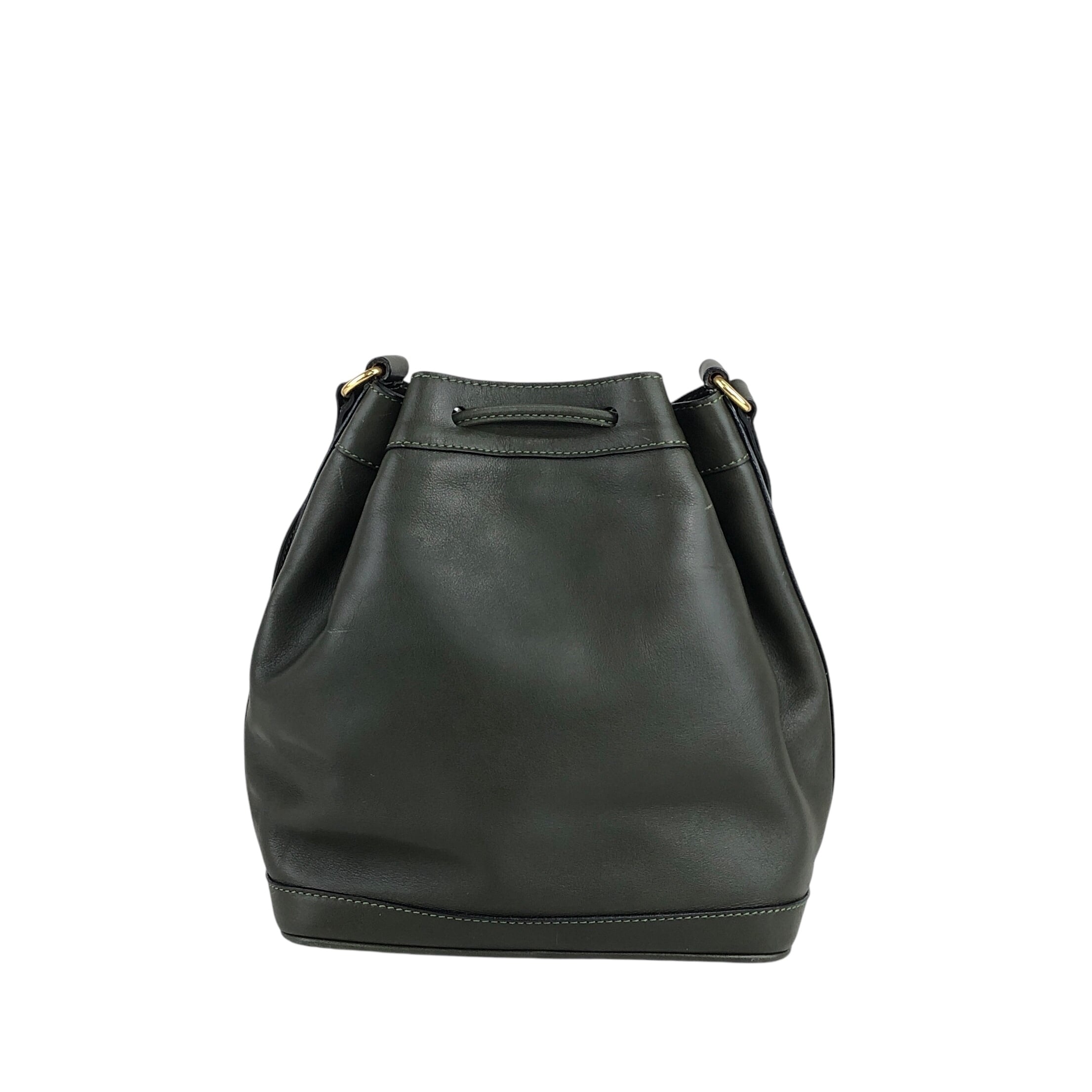 CELINE セリーヌ ショルダーバッグ グリーン ブラゾン型押し レザー